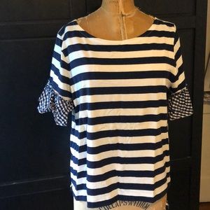 Jcrew striped T-shirt with gingham details